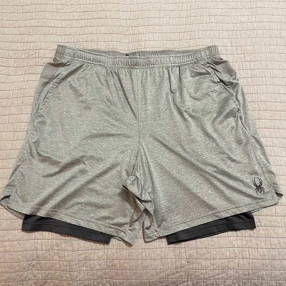 Spyder Active Men's Performance Proweb Stretch Shorts XL Gray - Picture 1 of 9